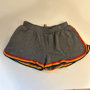Room Service Love Wins Rainbow Stripe Gray Lounge Shorts Size Medium
